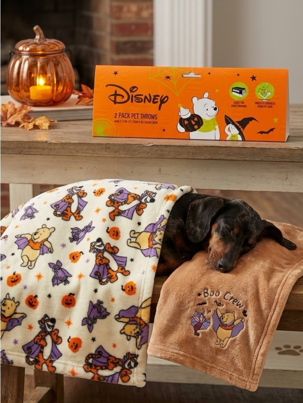 ✨ NWT Disney Winnie the Pooh Halloween Pet Throws - 2 Pack ✨